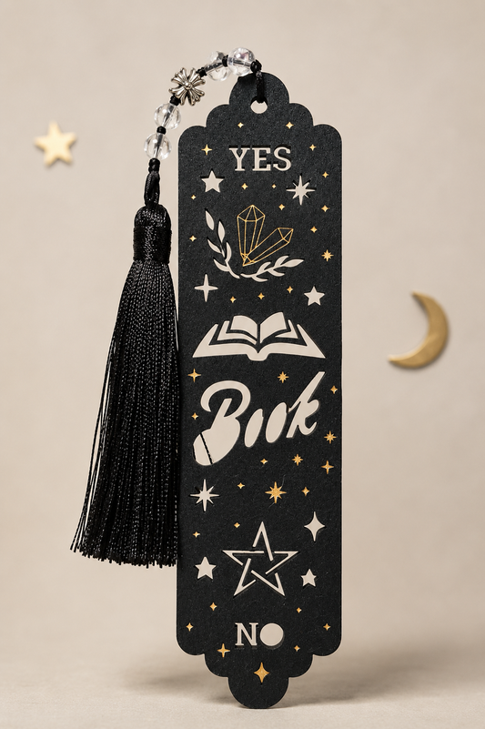 ✨📖 Clear Quartz Beaded Wooden Bookmark