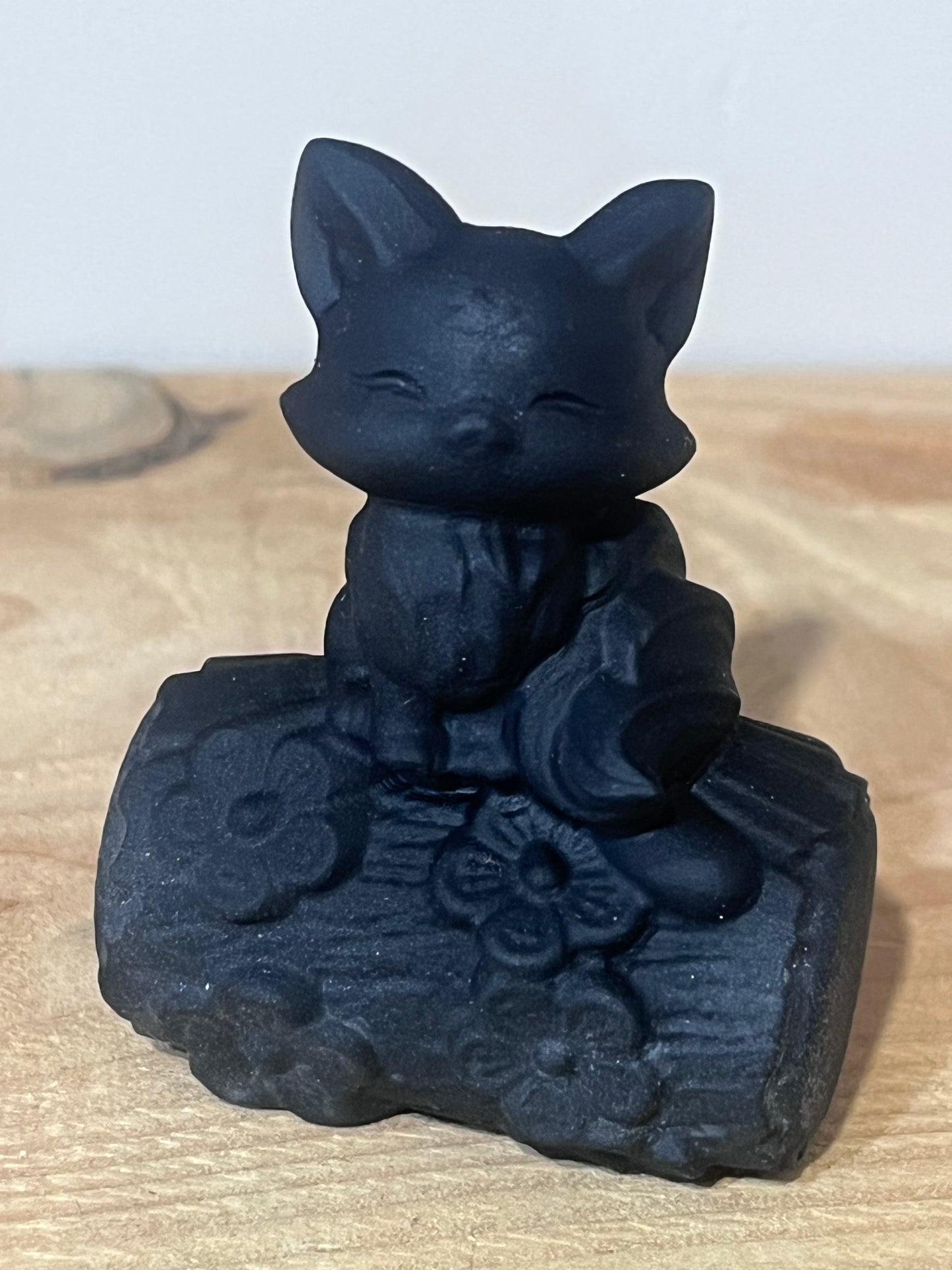 🦊 Black Obsidian Fox | Protection • Cleverness • Good Fortune