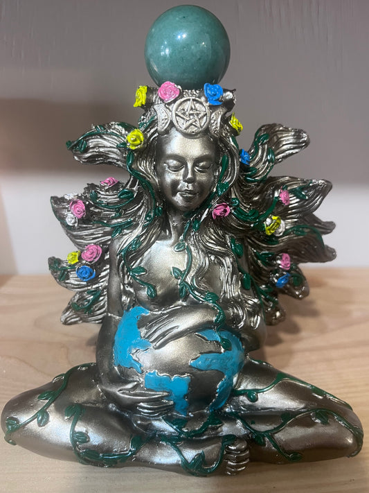 🌍 Earth Mother with Green Aventurine Sphere