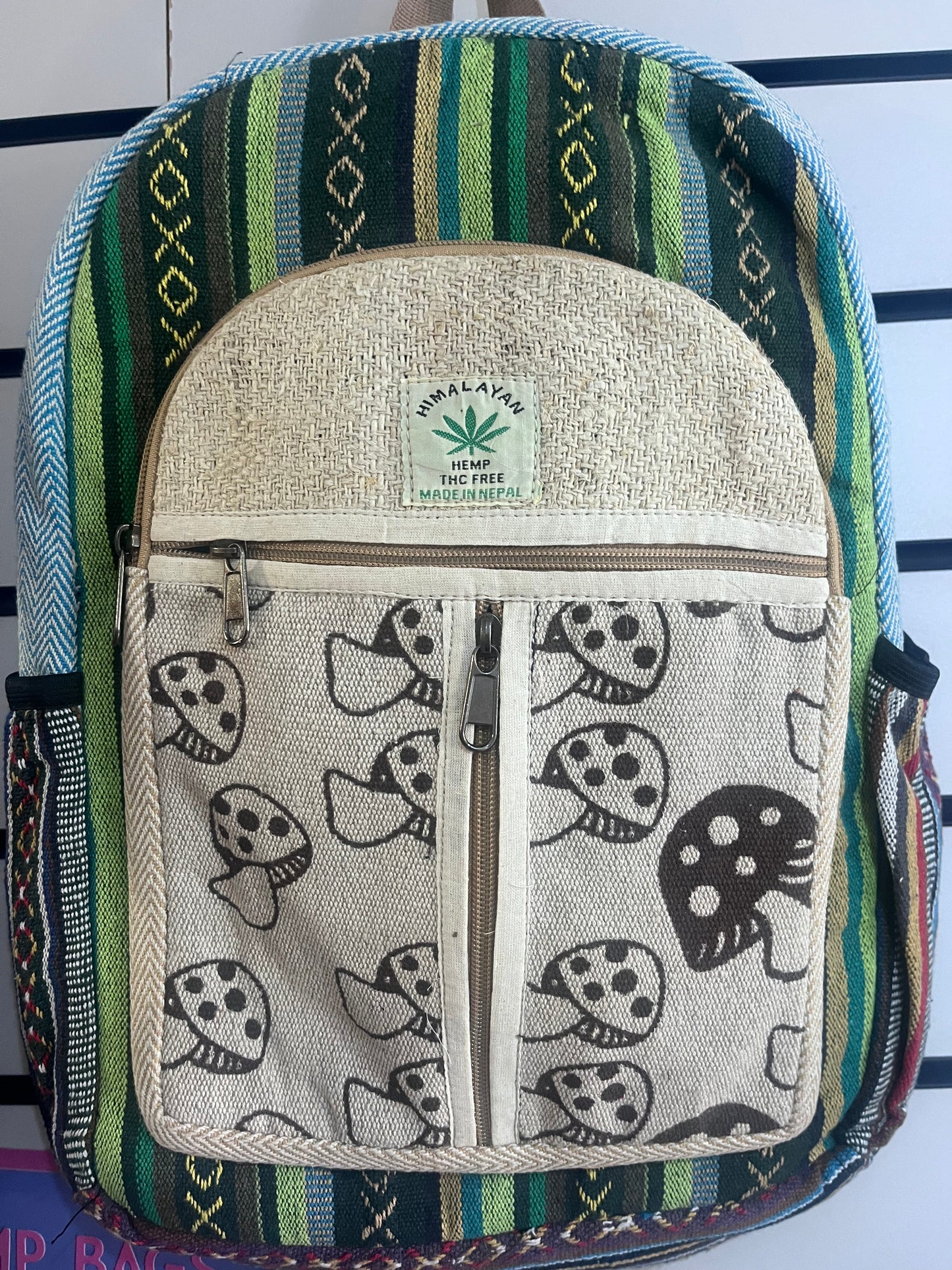 🍄 Handmade Hemp Mushroom Backpack | Nepalese Boho Bag