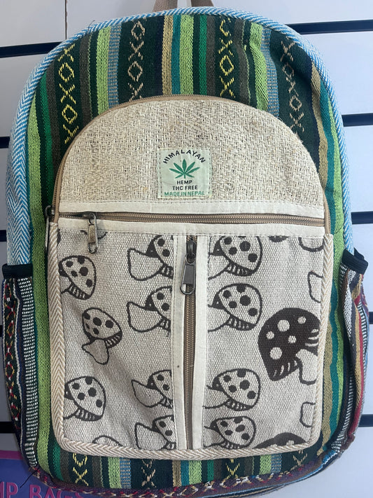 🍄 Handmade Hemp Mushroom Backpack | Nepalese Boho Bag