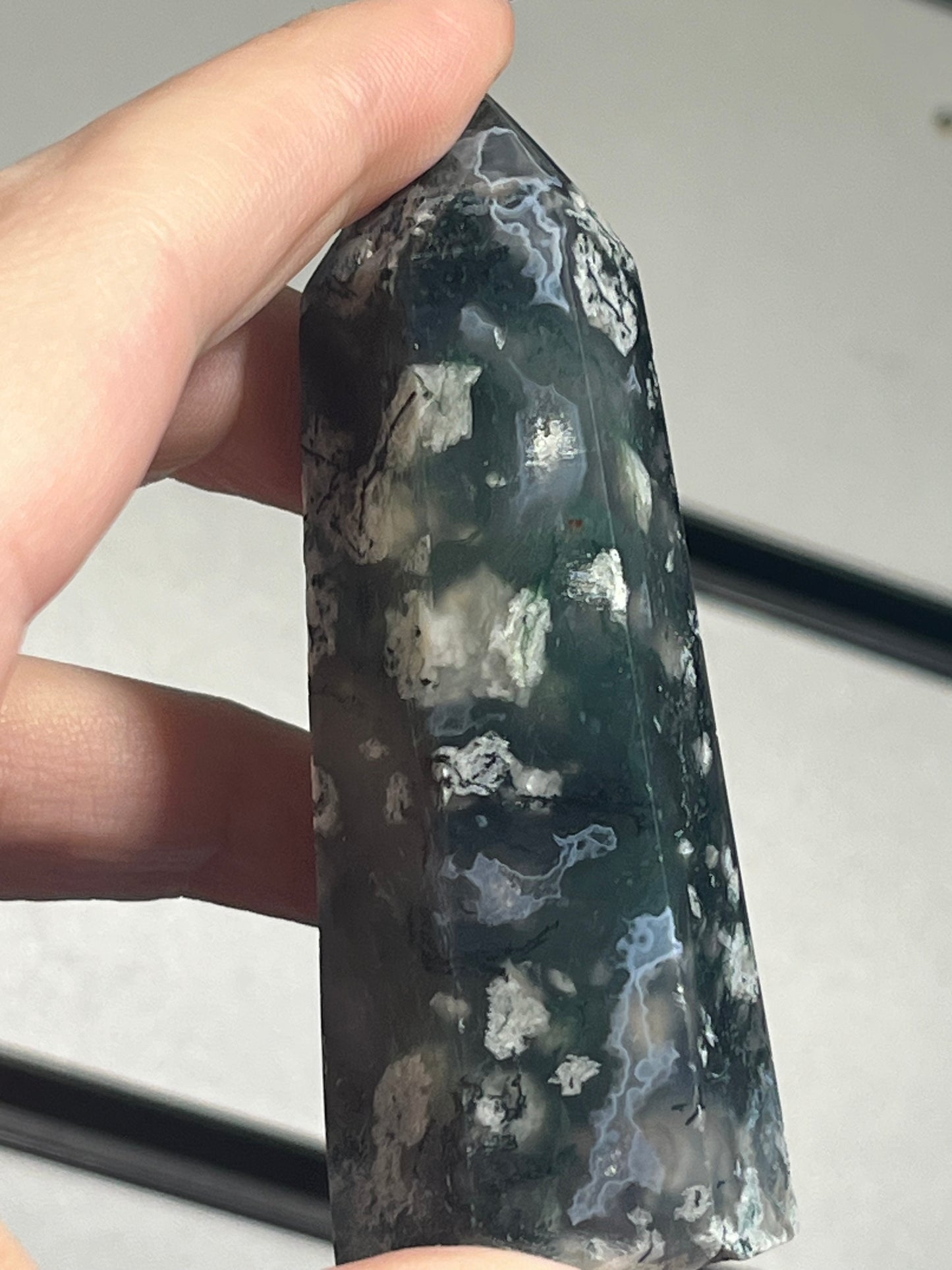 Moss Agate Point — Grounding • Heart Healing • Nature’s Calm