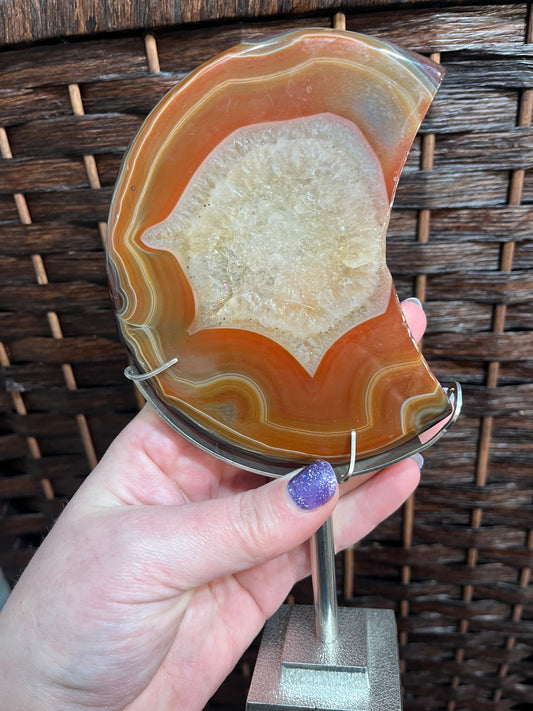 Moon on stand: Carnelian