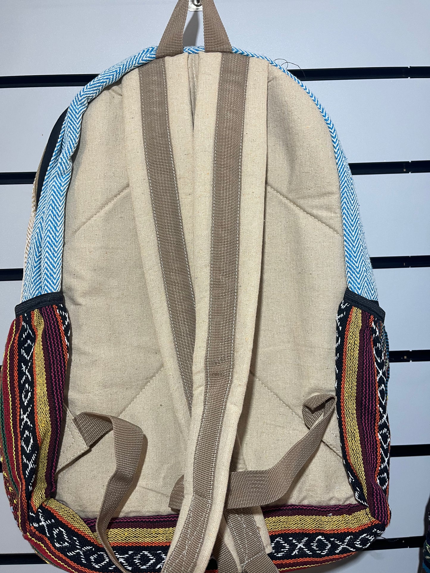 Handmade Nepal Hemp Backpack – Mushroom Design