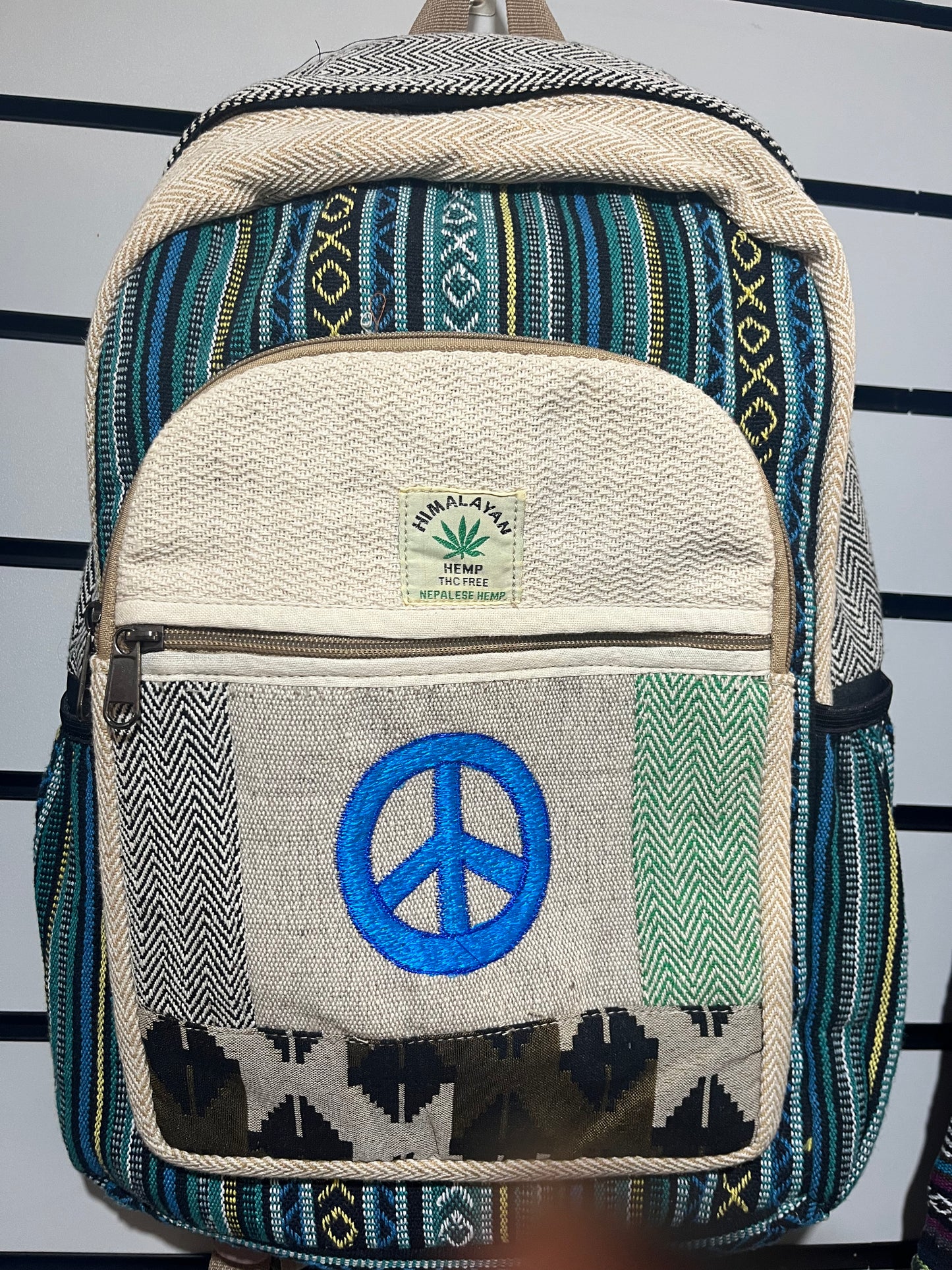Himalayan Hemp Backpack – Peace Sign Design