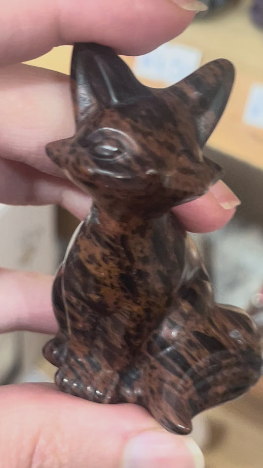 🦊 Mahogany Obsidian Fox | Protection • Grounding • Strength