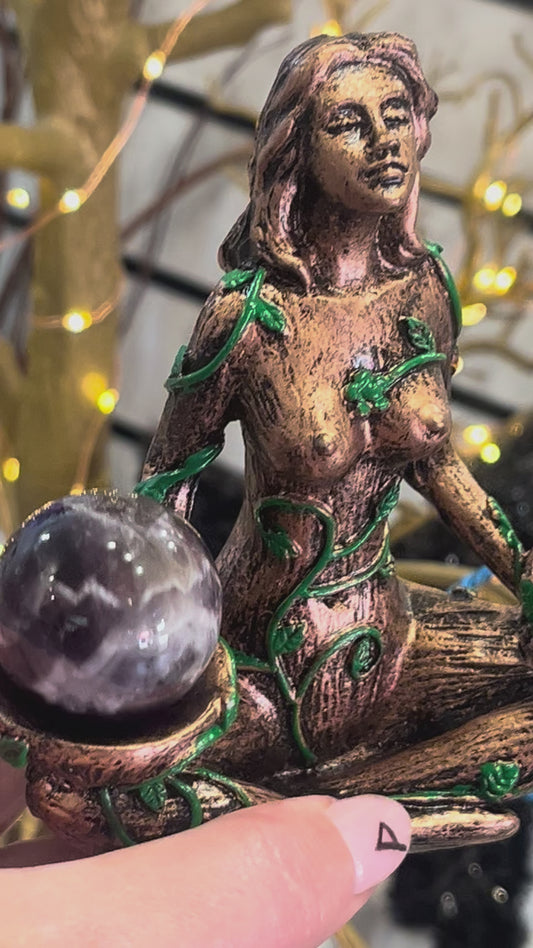 🌿 Goddess Sphere Holder with Amethyst Spheres | Intuition, Peace & Divine Feminine Energy 🌿