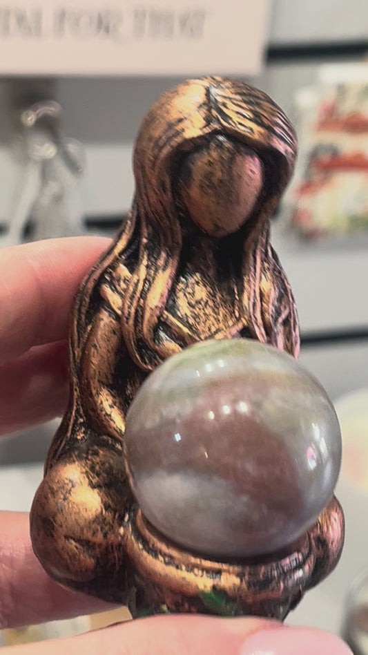 🌿 Goddess Sphere Holder with Ocean Jasper Sphere 🌿