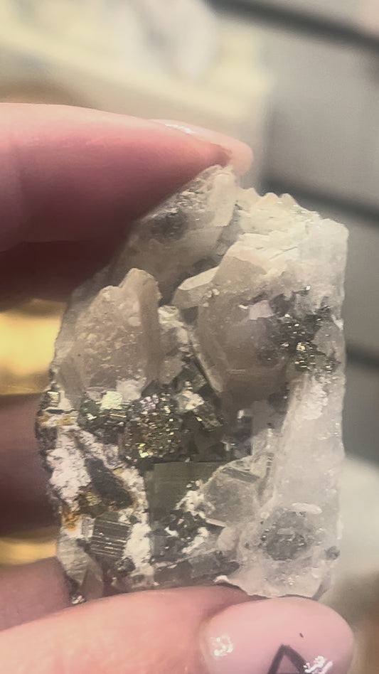 ✨💛 Abundance & Protection Pyrite Quartz Cluster 55g 💛✨