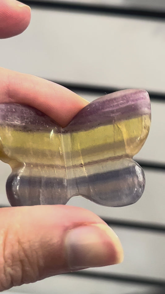 🦋 Rainbow Fluorite Butterfly | Clarity • Focus • Balance