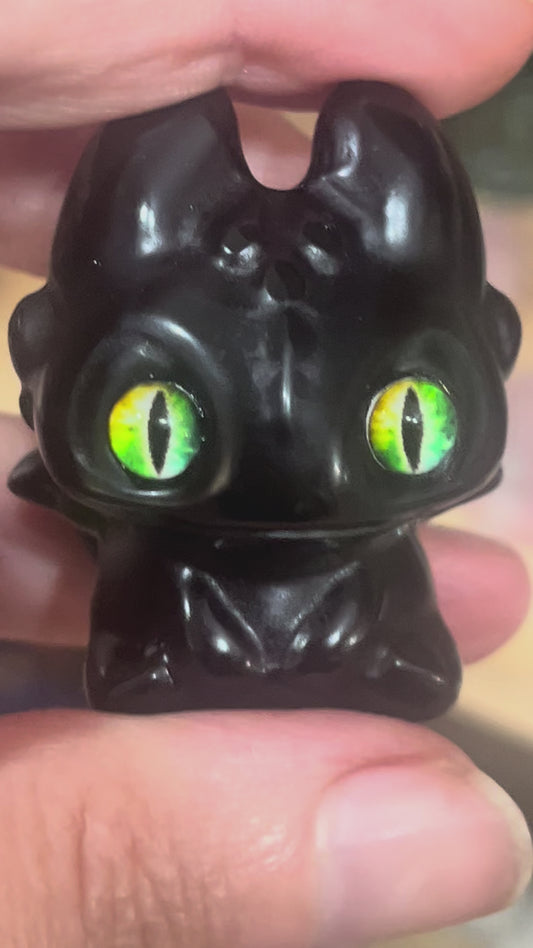 🐉 Black Obsidian Dragon | Protection • Grounding • Strength